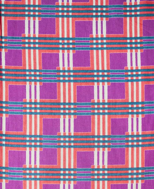 Les Touristes Checky Bright Coral Dressing Gown - Precious Sparkle