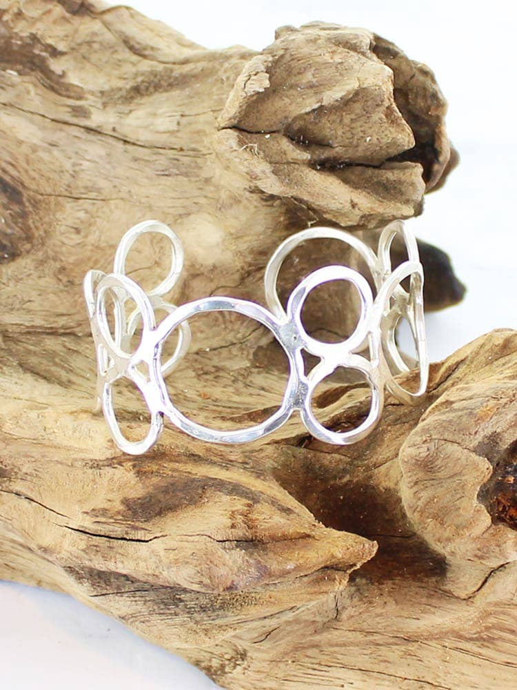 Suzie Blue Beaten Open Ring Cuff