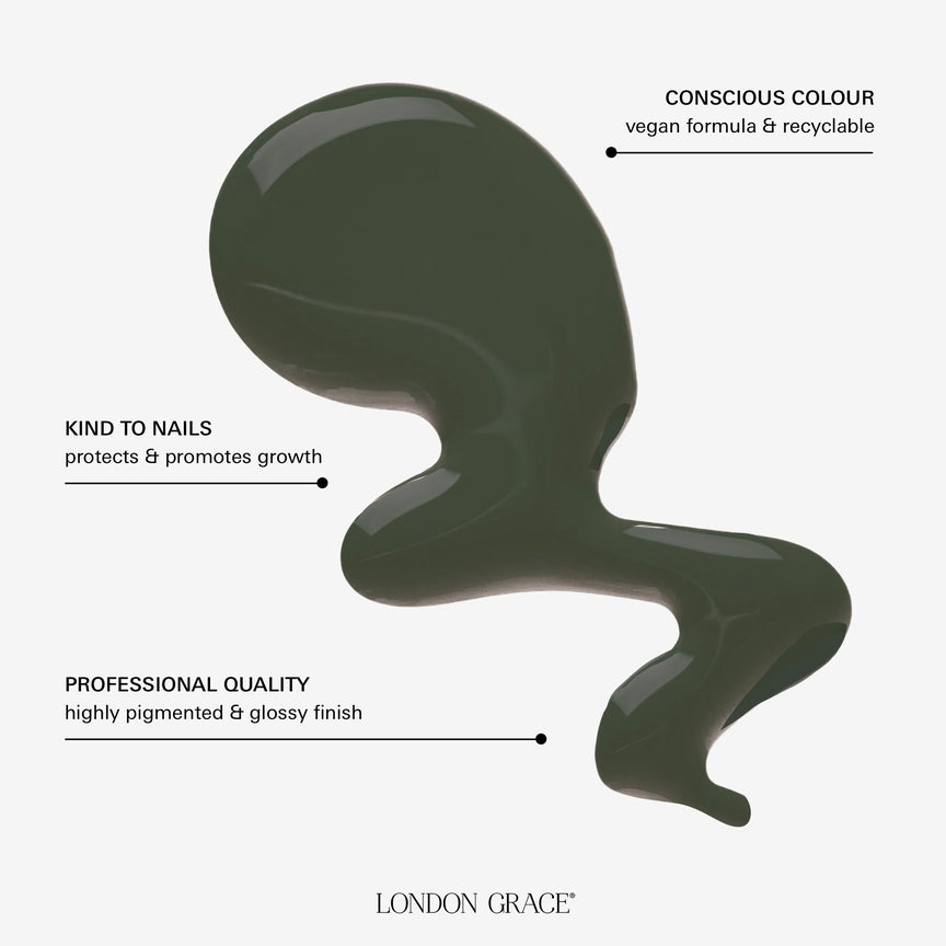 London Grace Olive Vegan Nail Varnish - Precious Sparkle