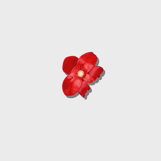 Hand-Painted Origami Orchid Flower Claw Hair Clip