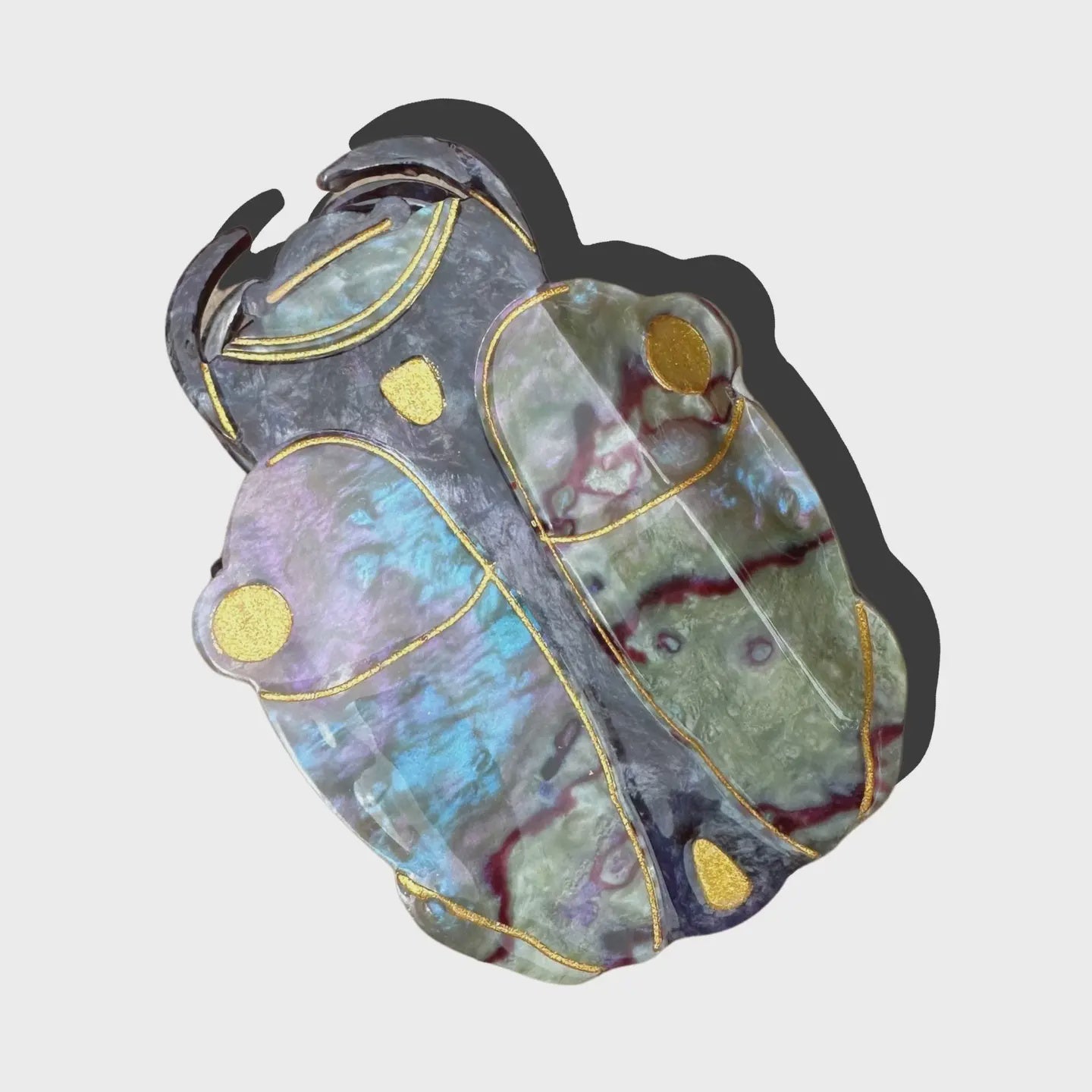 Hand-Painted Beetle Claw Hair Clip