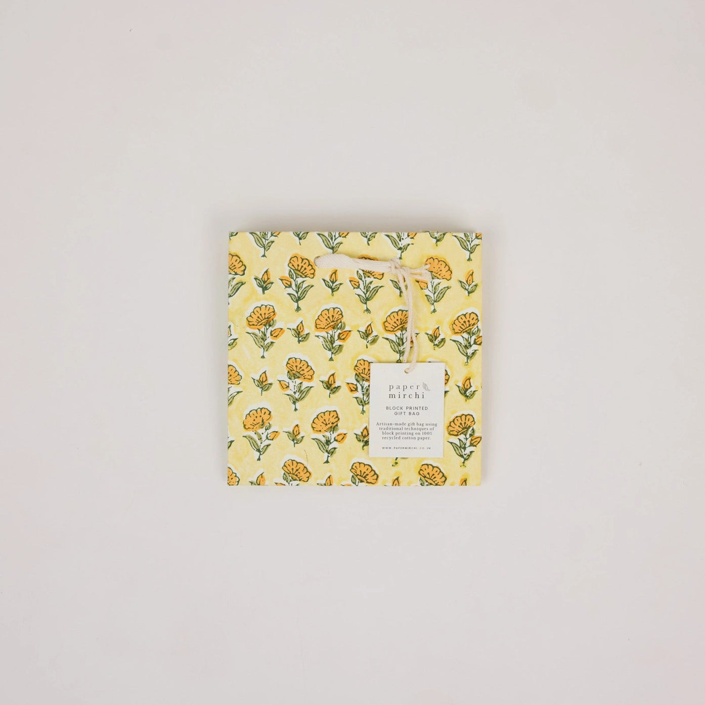 Hand Block Printed Gift Bags Small Sunshine Refresh - Precious Sparkle