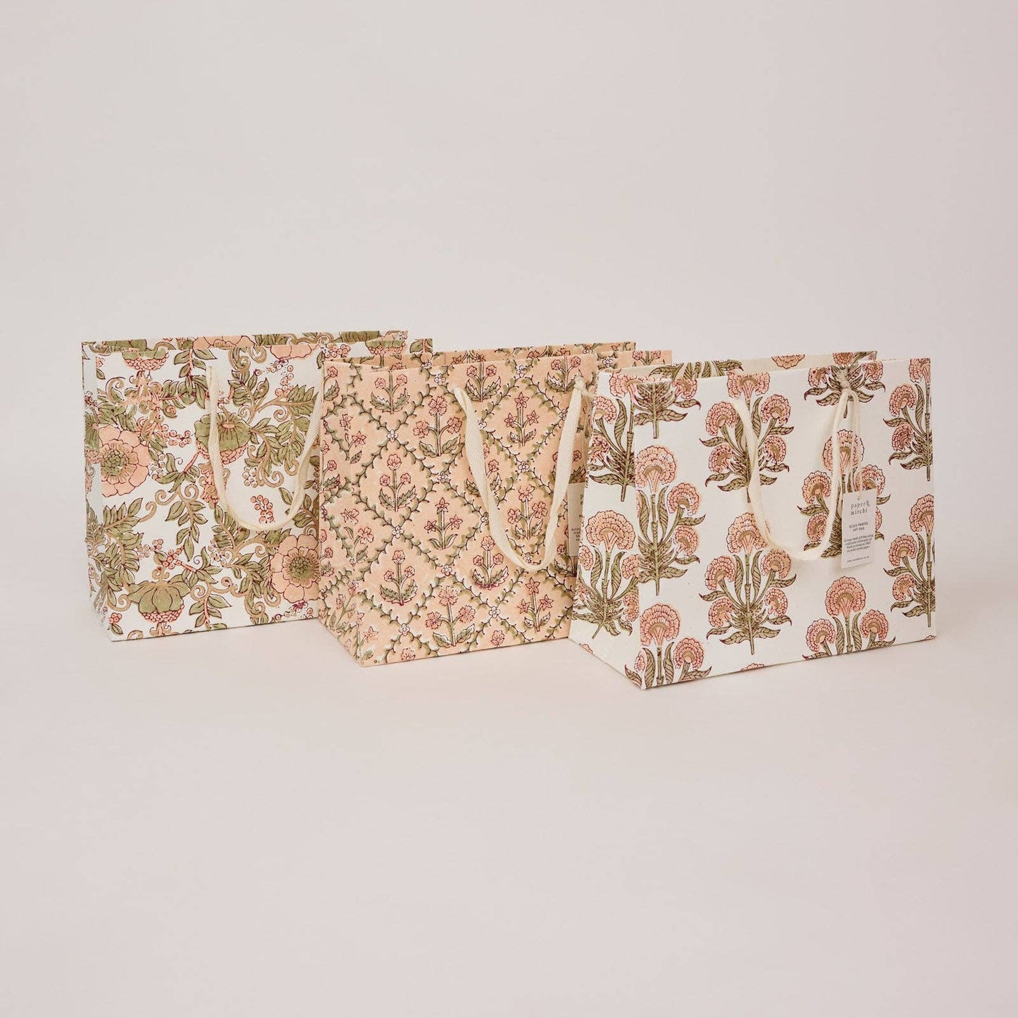 Paper Mirchi Block Printed Gift Bag (Medium) - Terracotta - Precious Sparkle