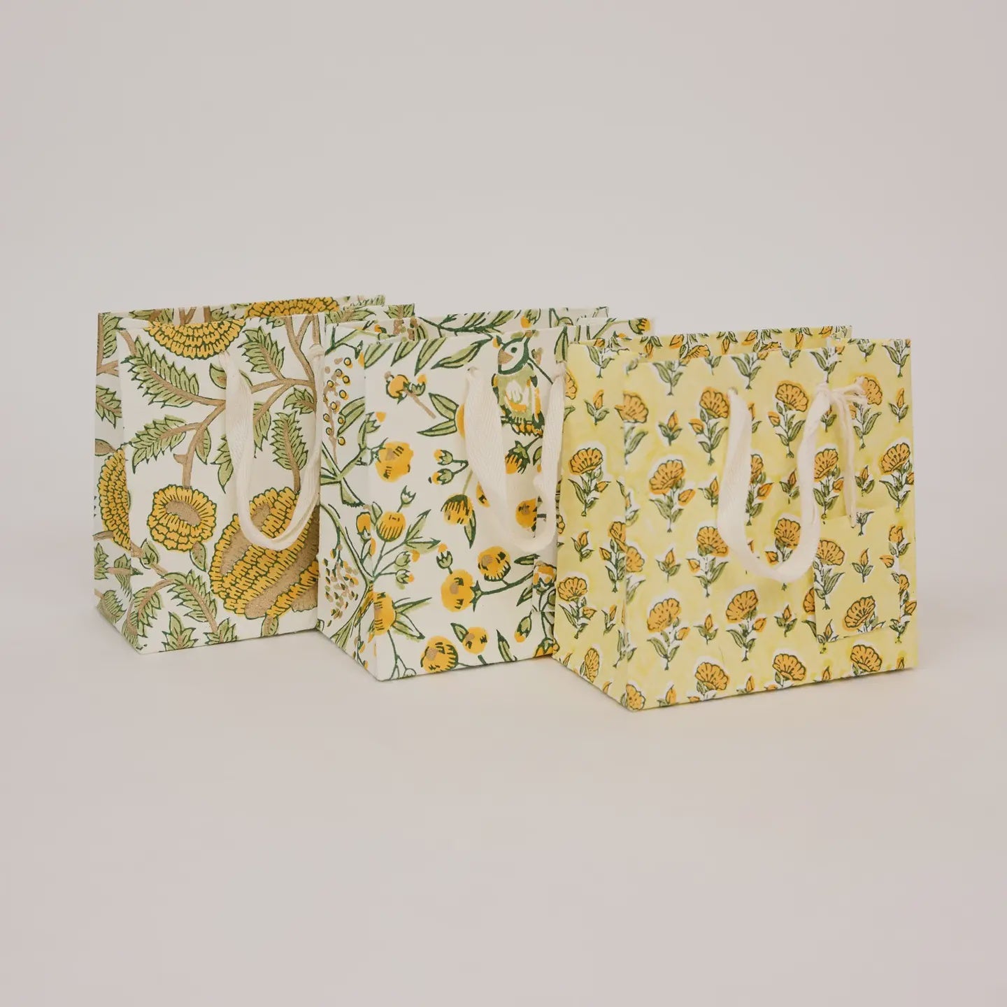 Hand Block Printed Gift Bags Small Sunshine Refresh - Precious Sparkle