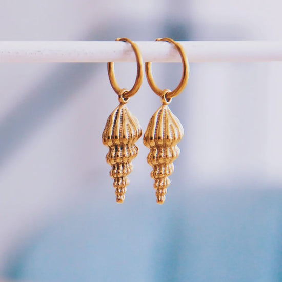 Bazou Shell Hoop Earrings