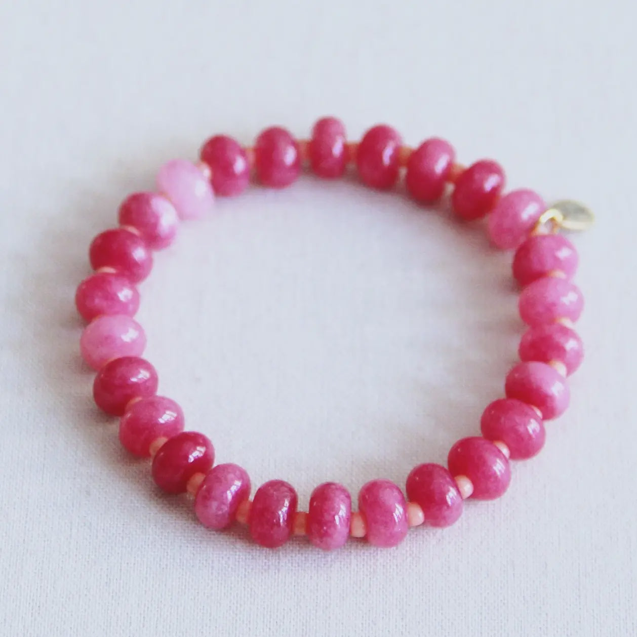 Bazou Gemstone Bracelet Fuchsia Miyuki