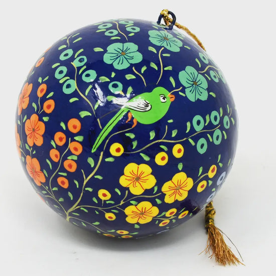 Fair Trade Bird Bauble- Blue - Precious Sparkle