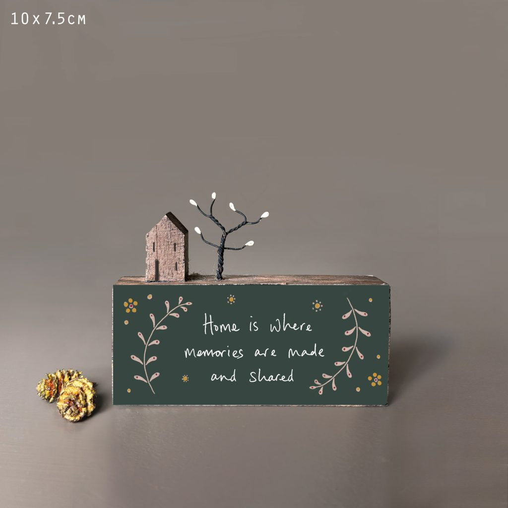 East of India Wooden block-Home is where memories