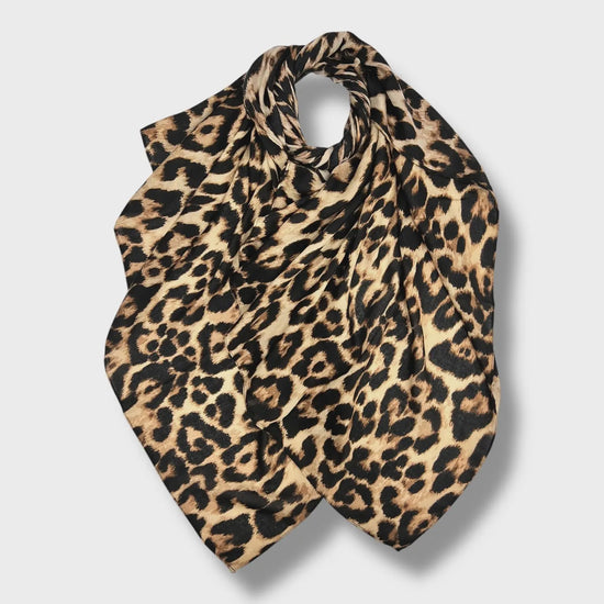 Classic Leopard Print Scarf Brown - Precious Sparkle