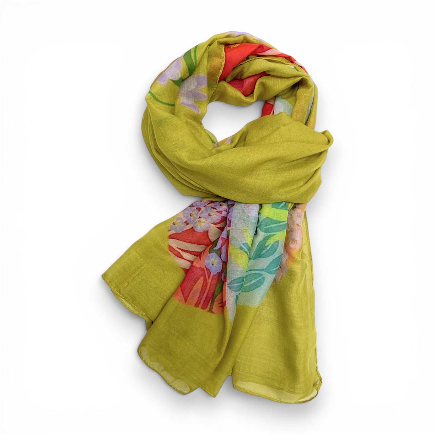 VC Flower Vase Cotton Blend Scarf