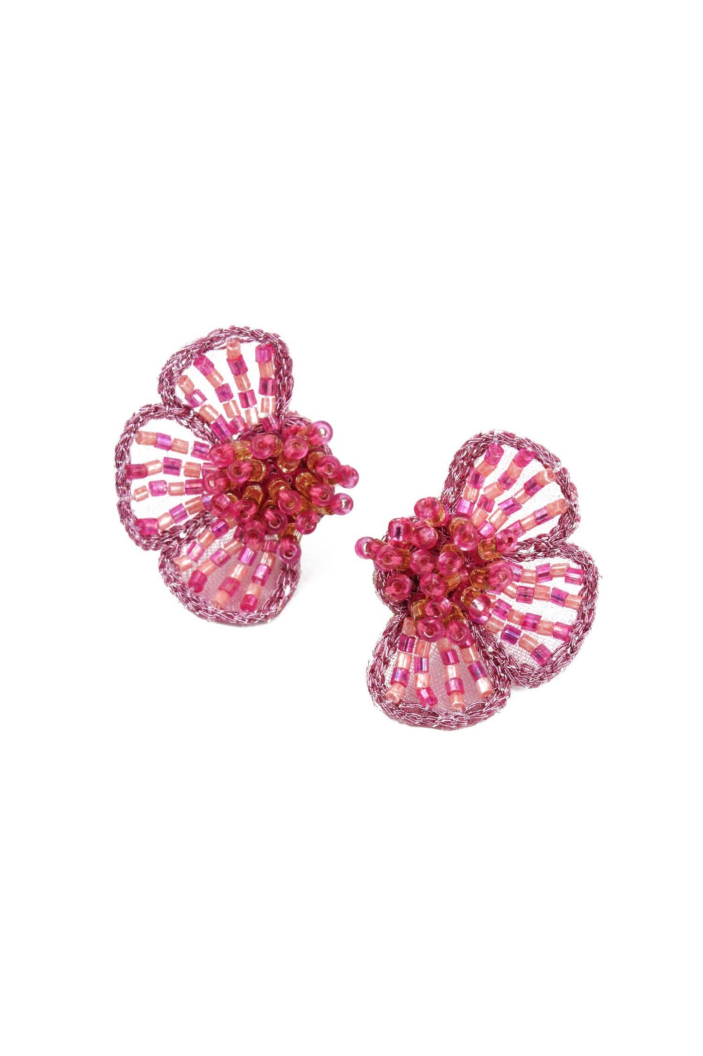 My Doris Pink Half Flower Earrings