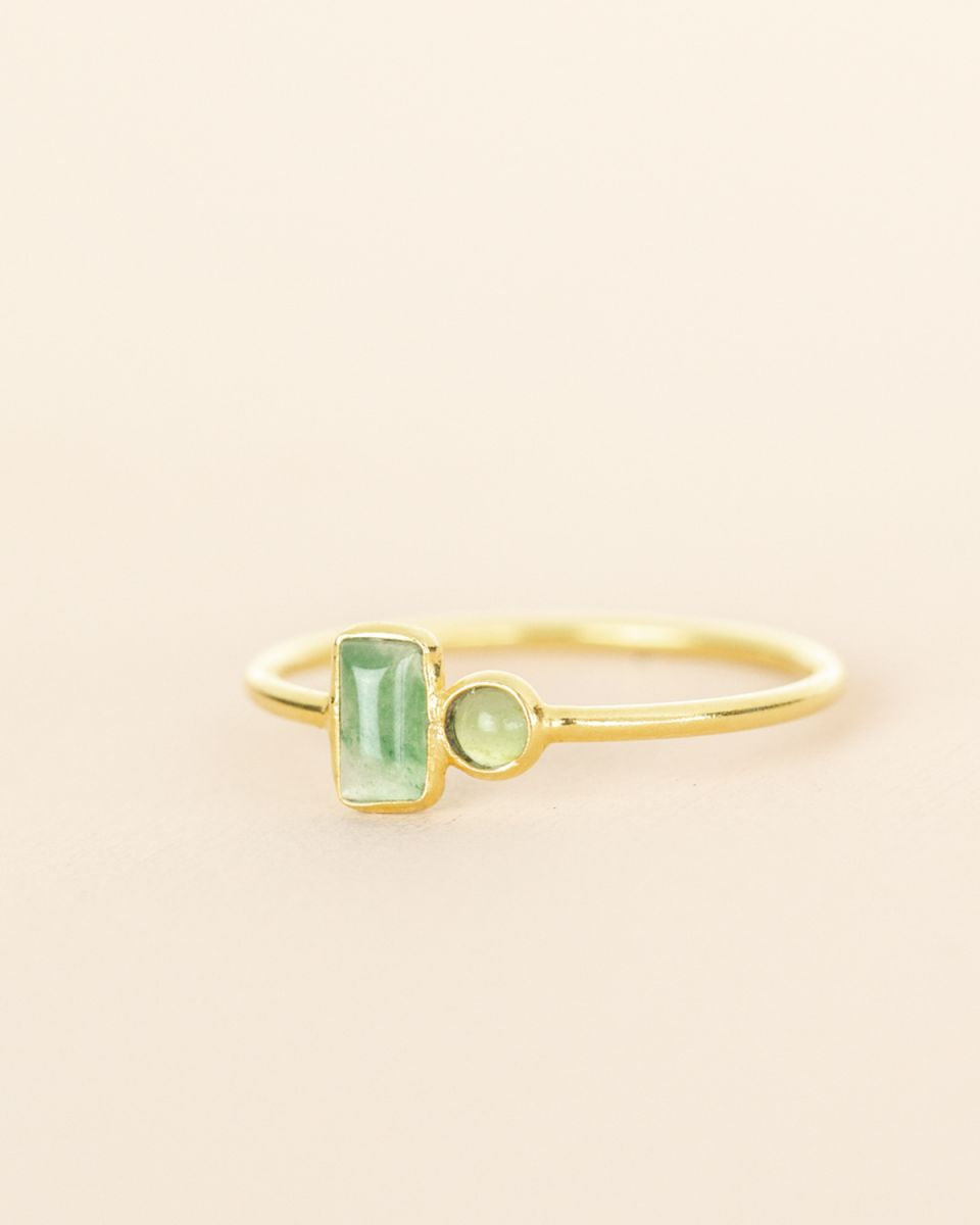 muja juma Lina Aventurine Ring Rectangle - Precious Sparkle