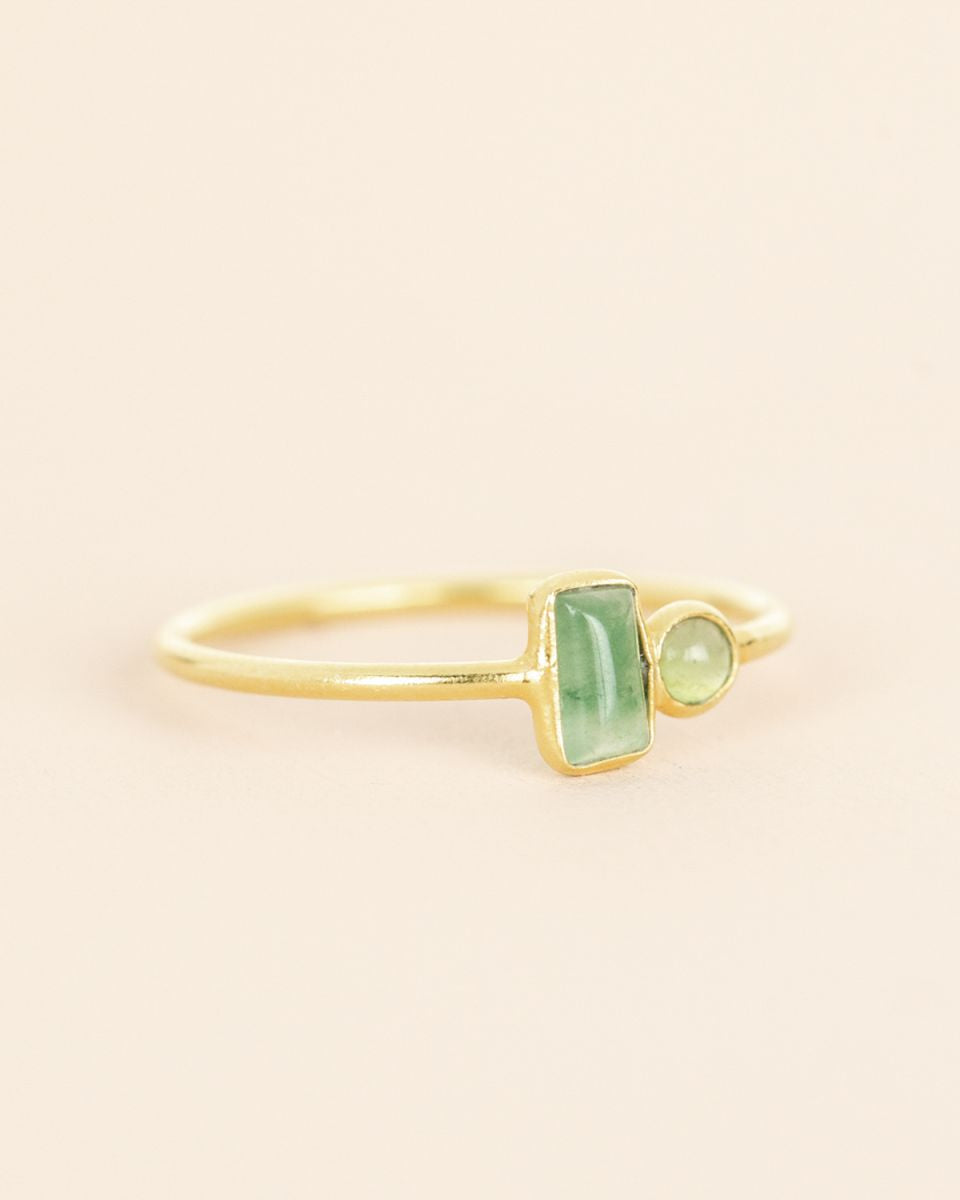 muja juma Lina Aventurine Ring Rectangle - Precious Sparkle