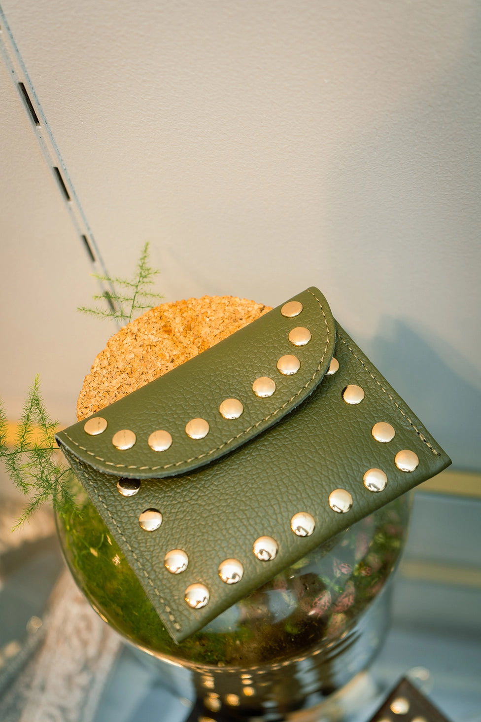 Cherry Paris Leina Leather Purse Khaki