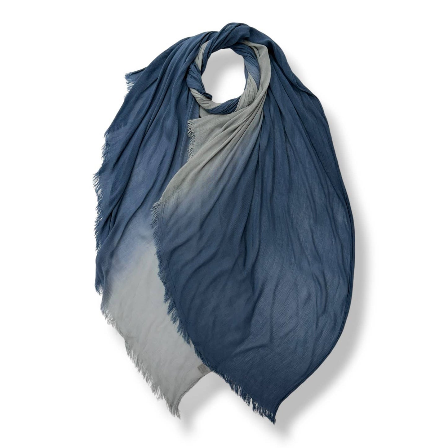 Soft Plain Neutral Ombré Scarf Denim Baby - Precious Sparkle