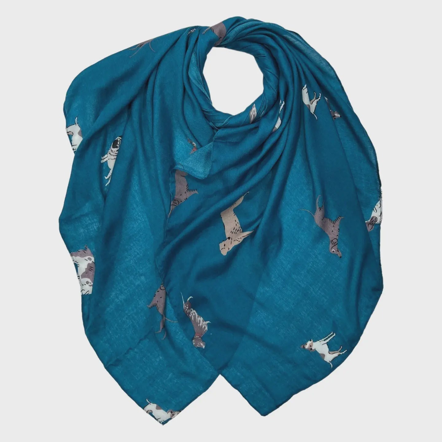 Dog Print Scarf Teal - Precious Sparkle