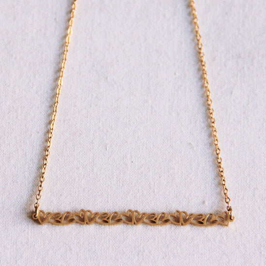 Bazou Fine Chain Row of Mini Hearts Necklace