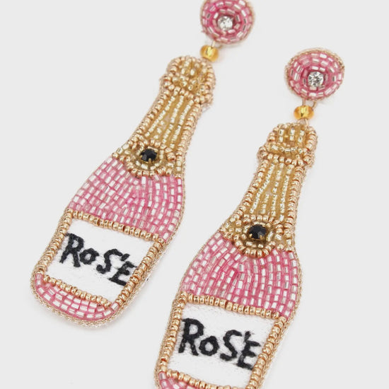 My Doris Pink Rose Beaded Earrings - Precious Sparkle