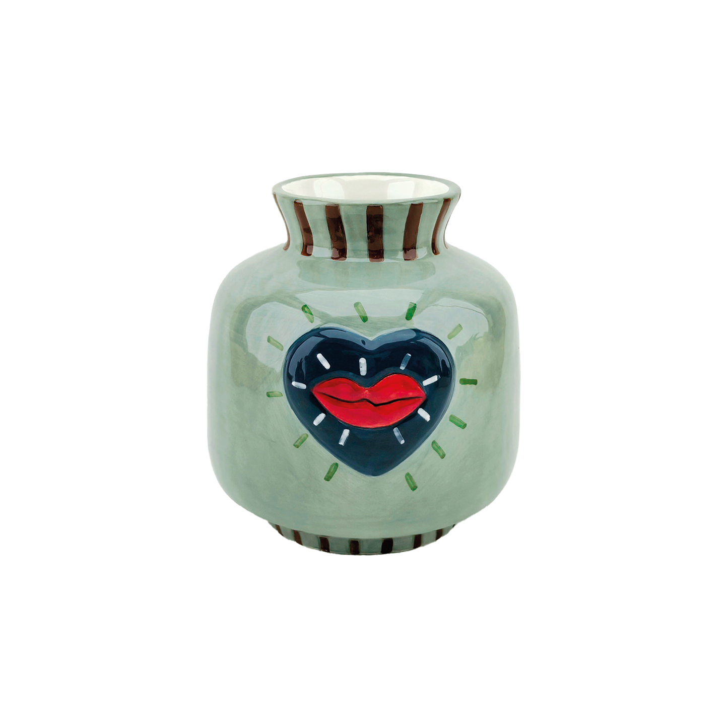Light Blue Kiss Heart Vase - Precious Sparkle