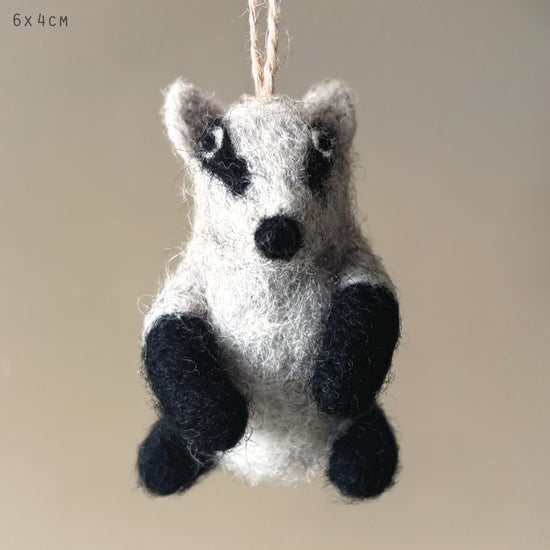 East of India Needle Felted Animal Badger - Precious Sparkle