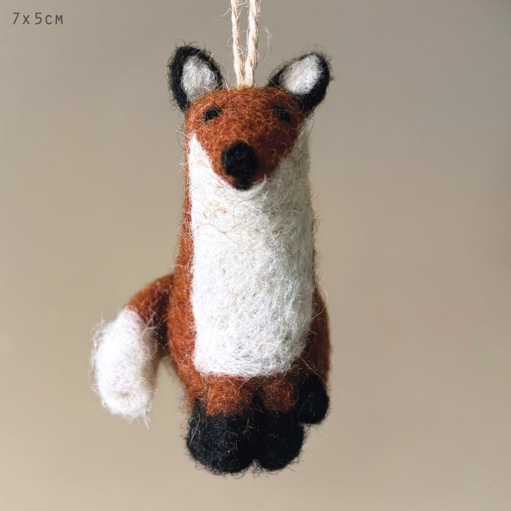 East of India Needle Felted Animal Fox - Precious Sparkle