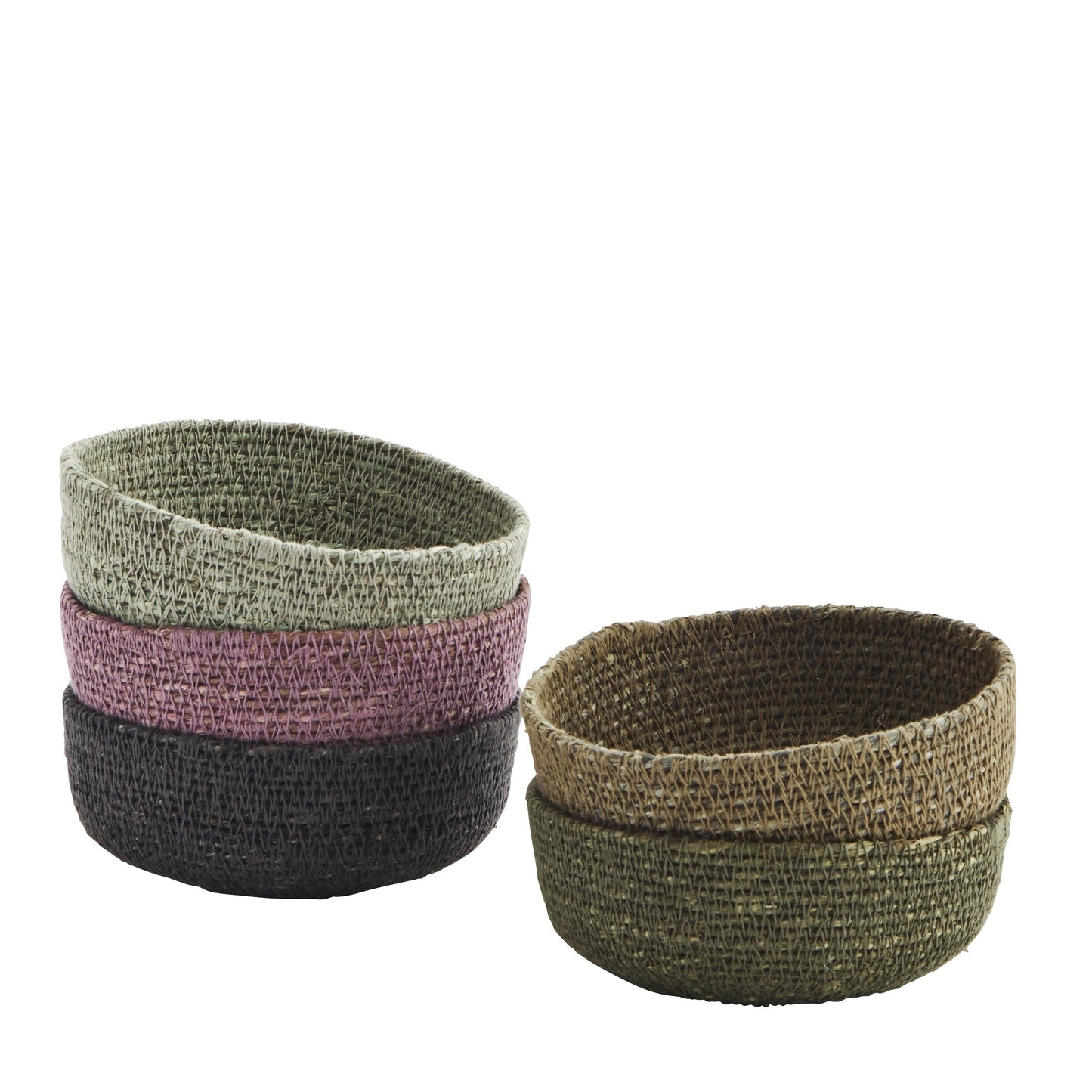 Madam Stoltz Seagrass Bowls Multi Colours - Precious Sparkle