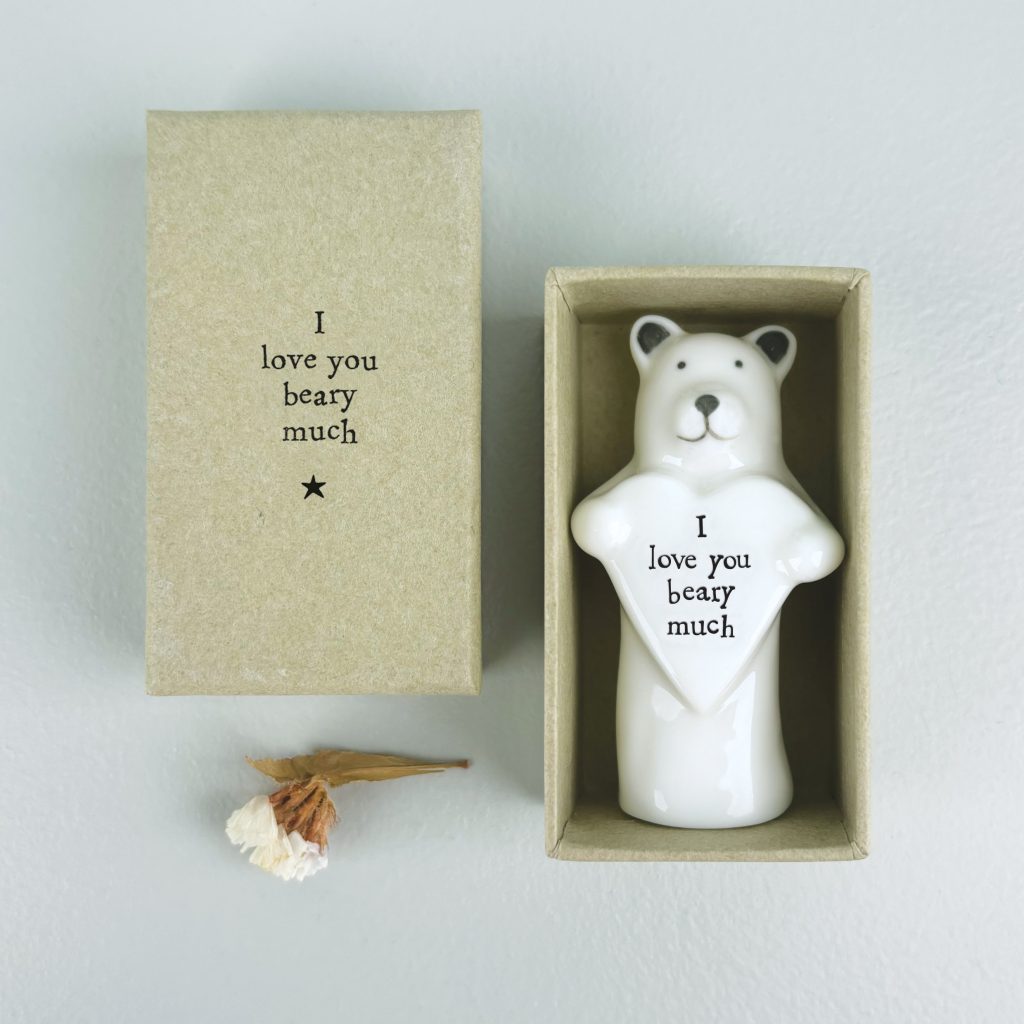 East of India Porcelain Heart Animal Bear