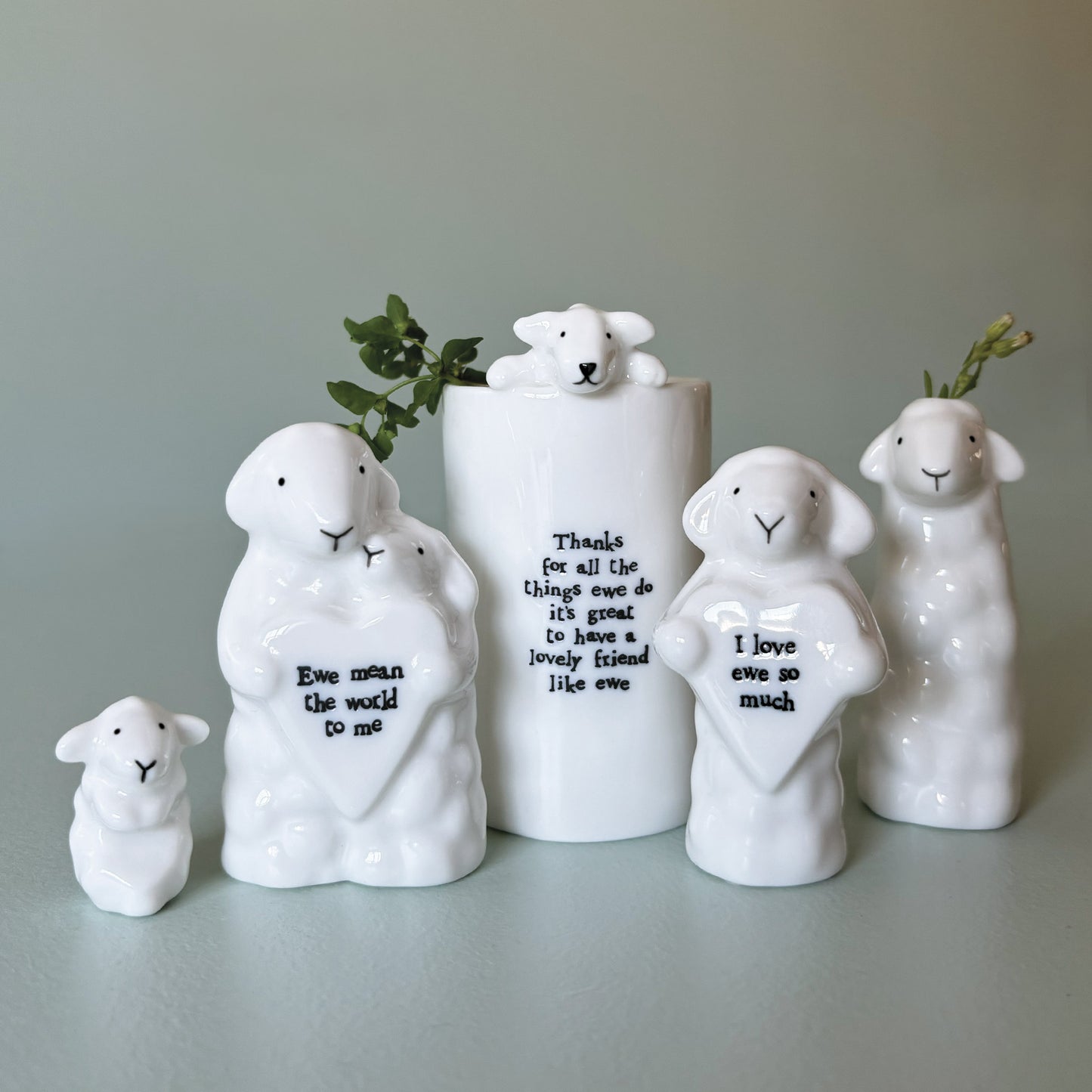 East of India Porcelain Heart Animal Sheep