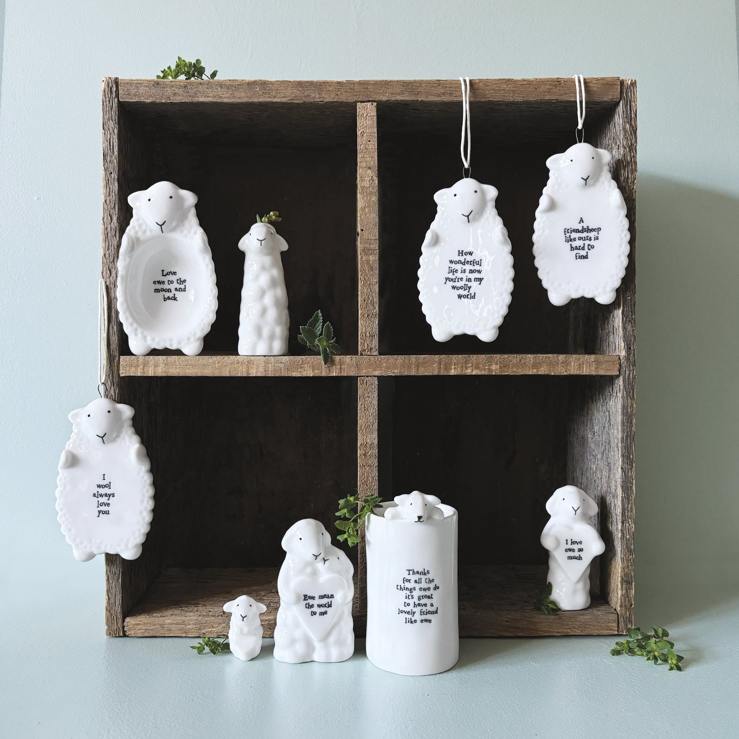 East of India Porcelain Heart Animal Sheep