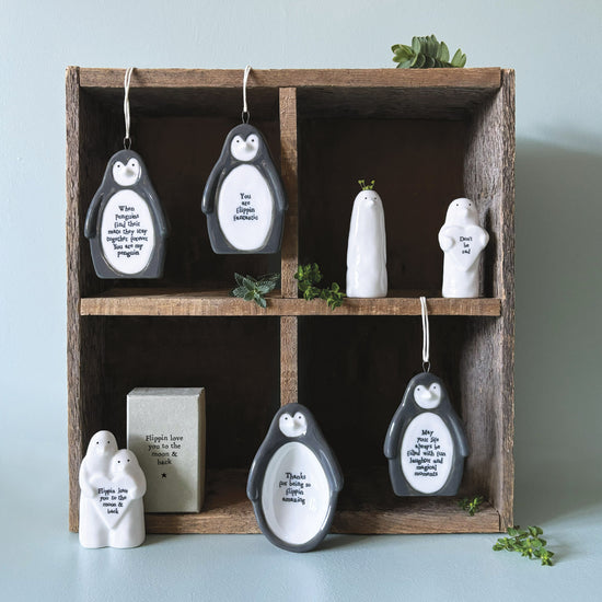 Load image into Gallery viewer, East of India Porcelain Heart Animal Penguin
