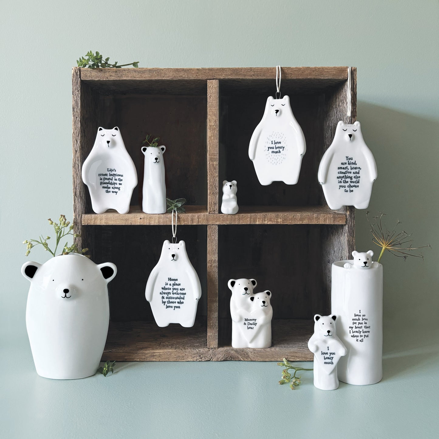East of India Porcelain Heart Animal Bear