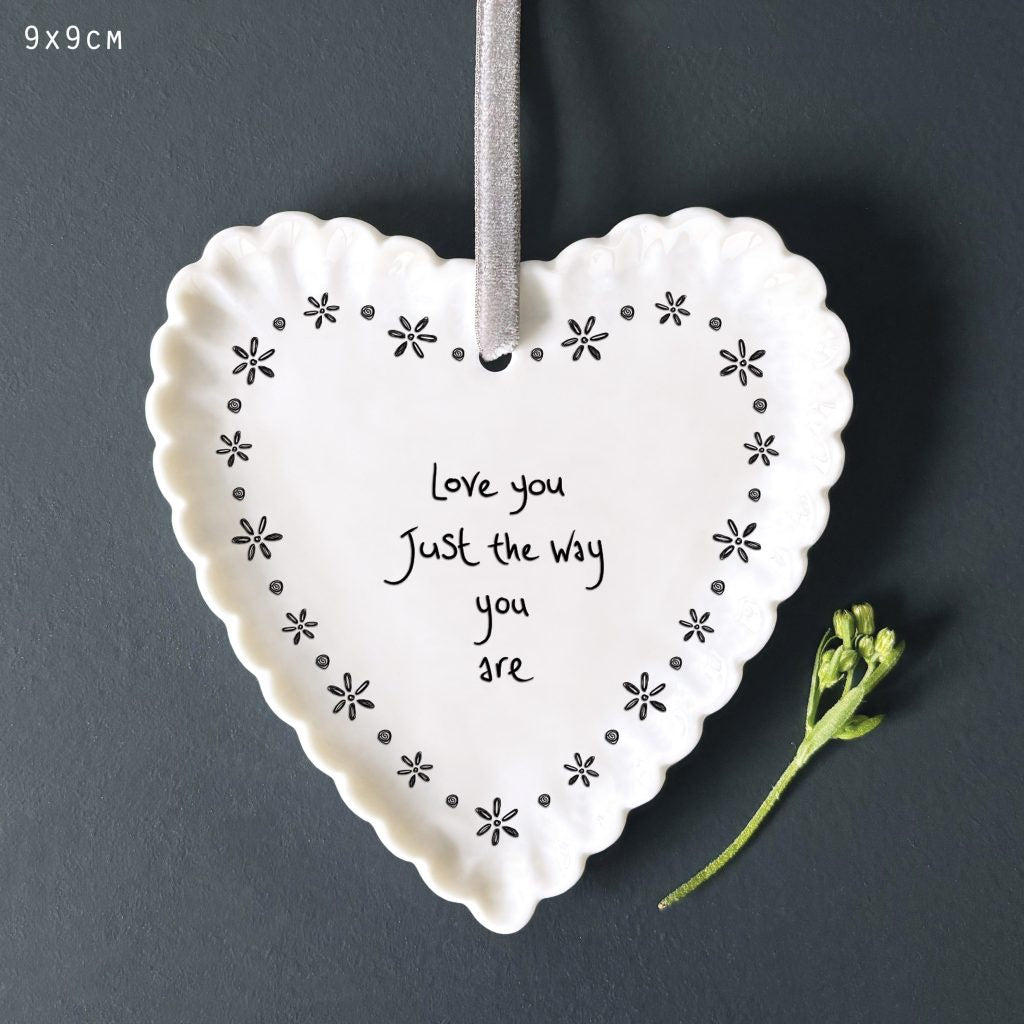 East of India Scallop Heart- -Love you just the way - Precious Sparkle