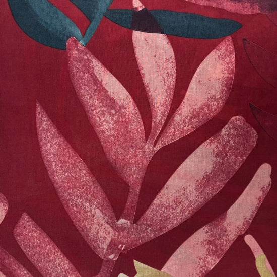 Big Amazon Leaves Scarf Burgundy - Precious Sparkle