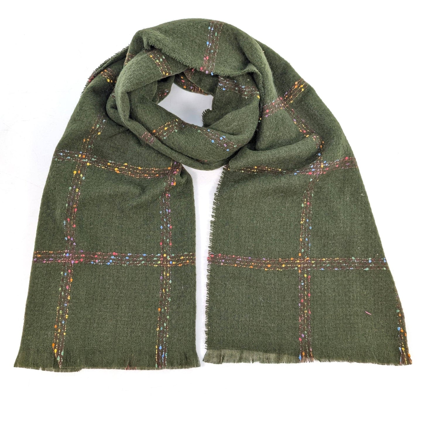 Pantai Spotty Boxy Thick Scarf Racing Green - Precious Sparkle