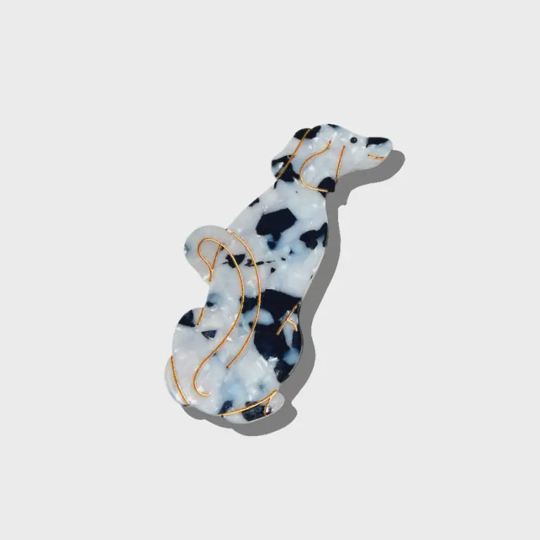 Hand-Painted Dalmatian Dog Barrette Hair Clip - Precious Sparkle