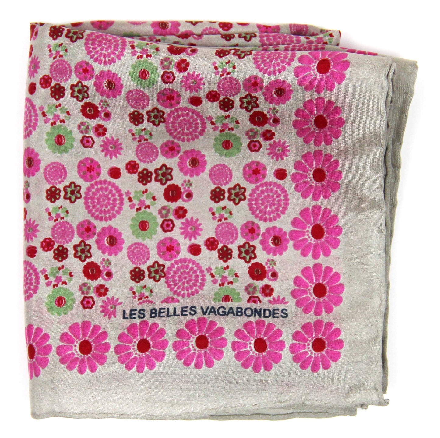 Les Belles Vagabondes Mini Hanami Fuchsia Silk Scarf