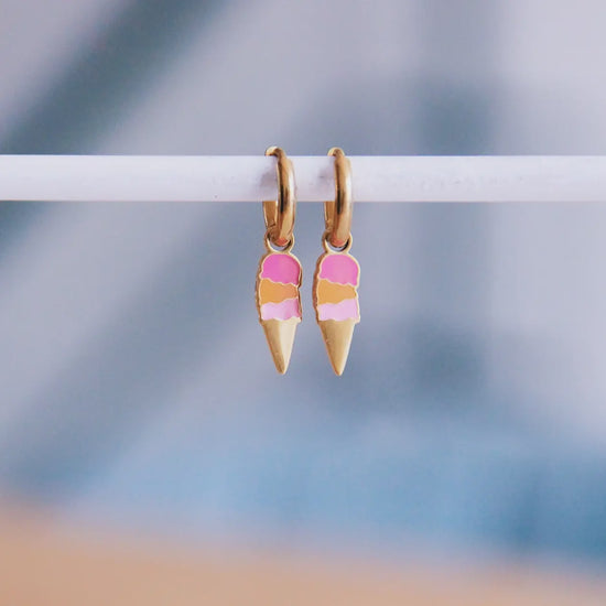 Bazou Ice Cream Hoop Earrings