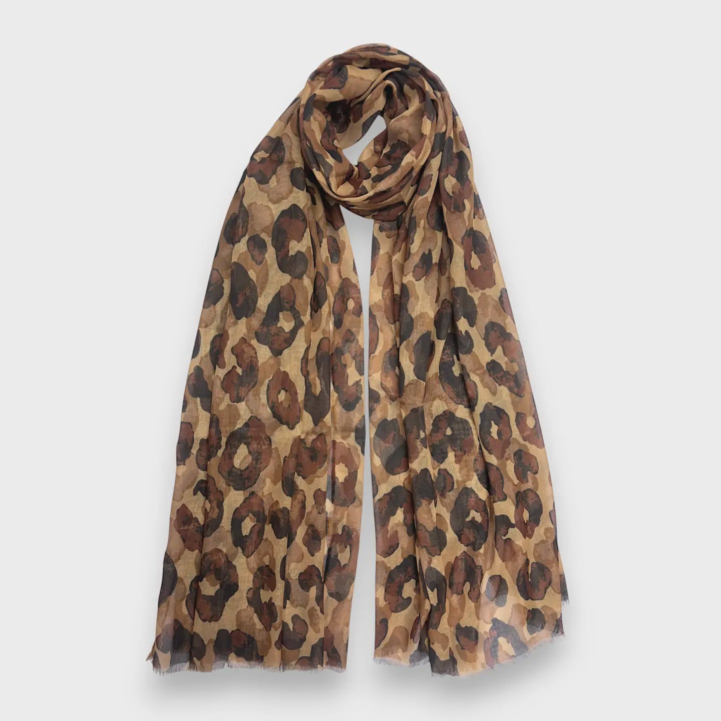 Summer Leopard Print Scarf Brown - Precious Sparkle