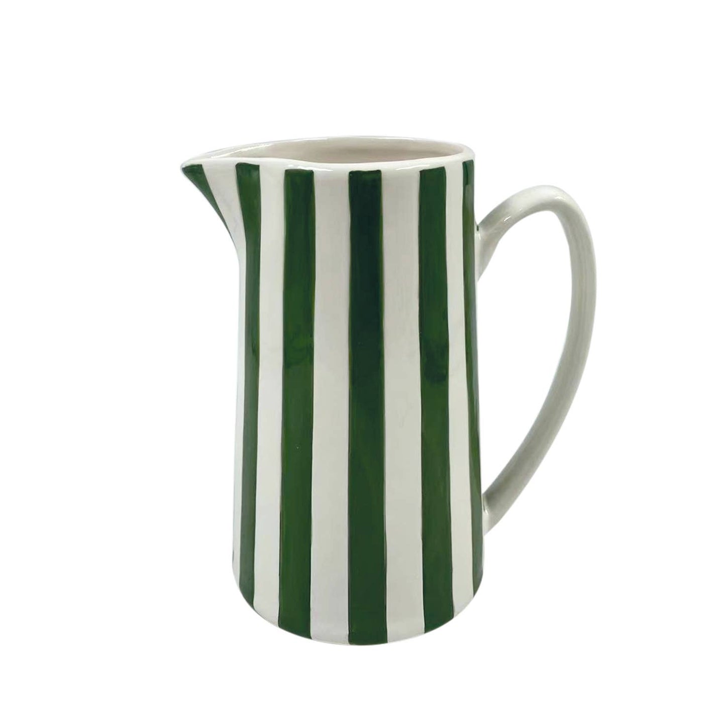 Large Green Striped Jug