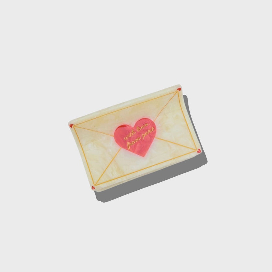 Hand-Painted Love Mail Claw Clip - Precious Sparkle