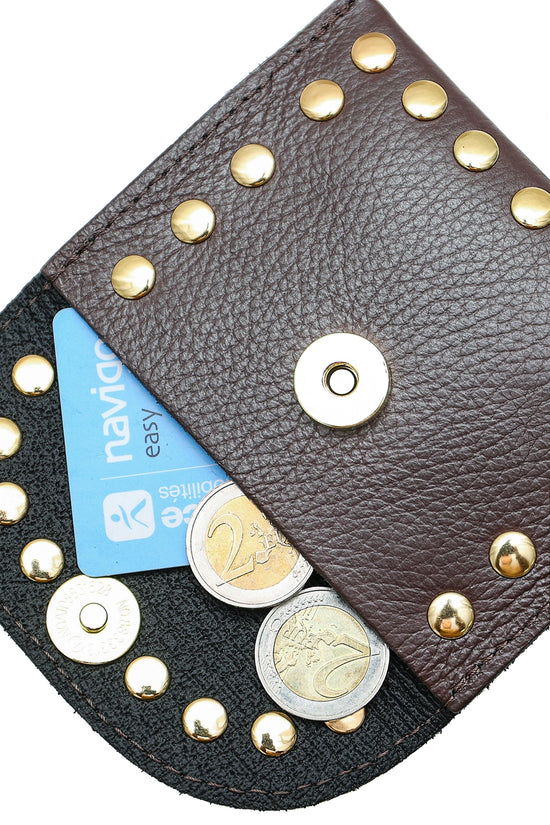 Load image into Gallery viewer, Cherry Paris Leina Leather Purse Chocolate
