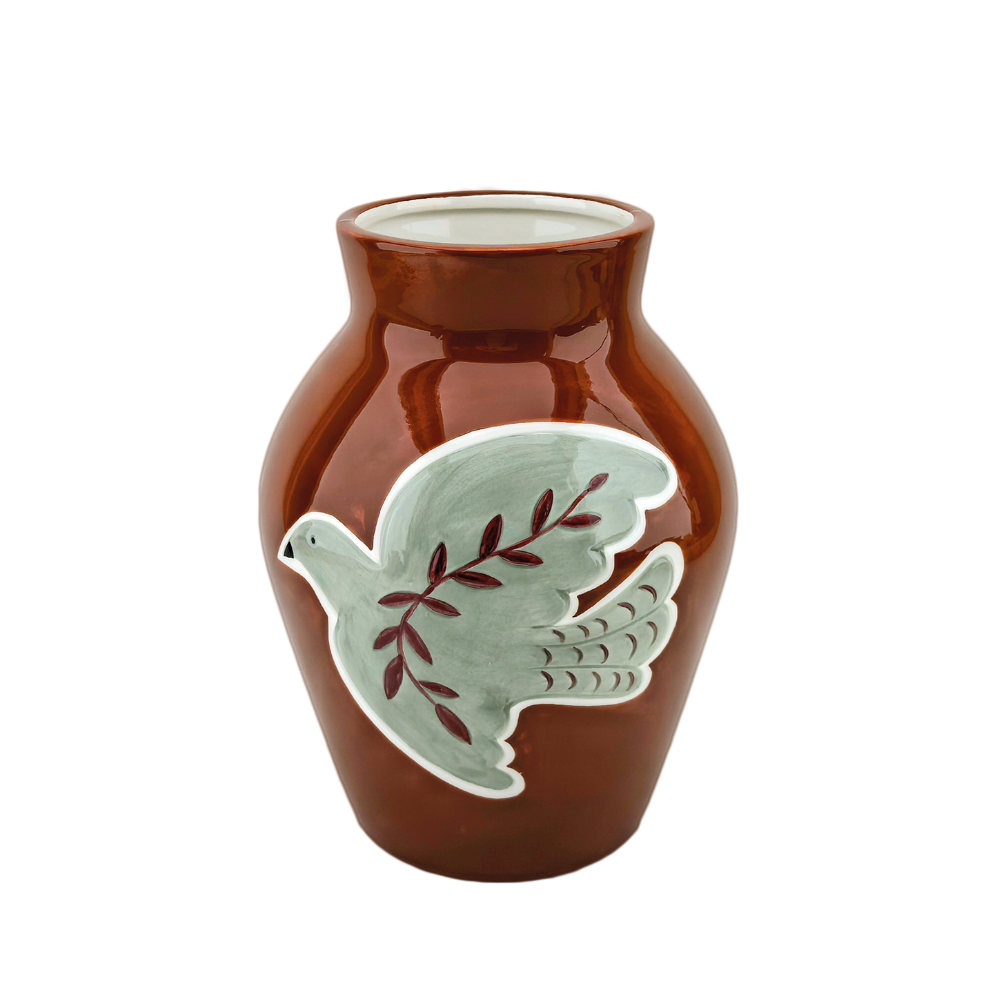 Brown & Light Green Dove Vase