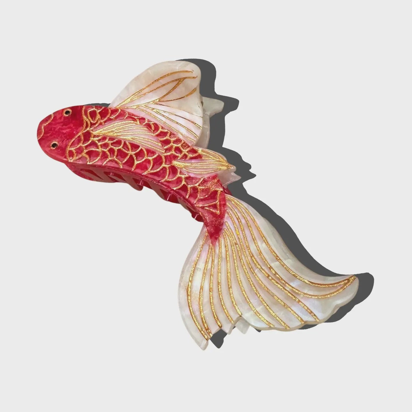 Hand-Painted Koi Fish Claw Hair Clip