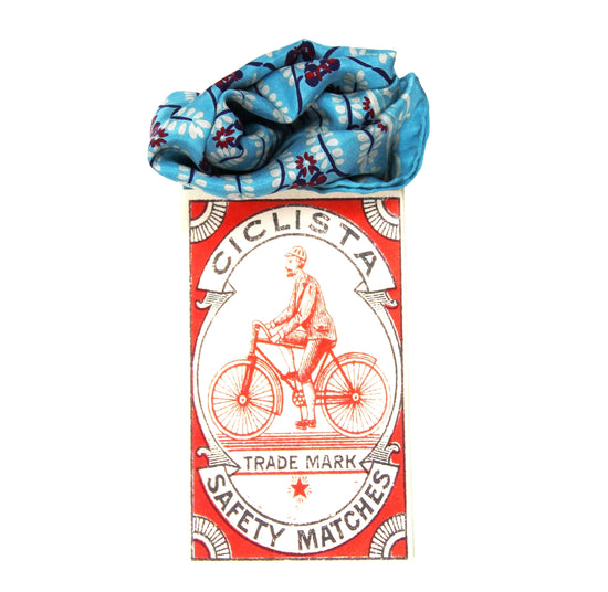 Les Belles Vagabondes Mini Albertine Turquoise Silk Scarf - Precious Sparkle