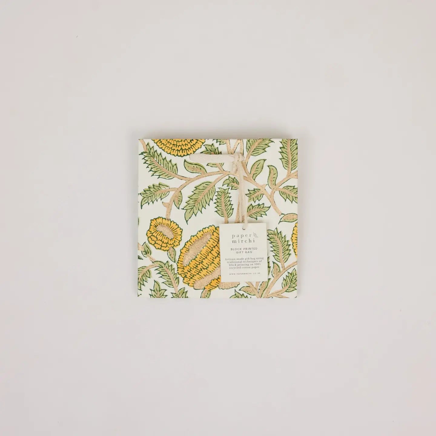 Hand Block Printed Gift Bags Small Sunshine Refresh - Precious Sparkle