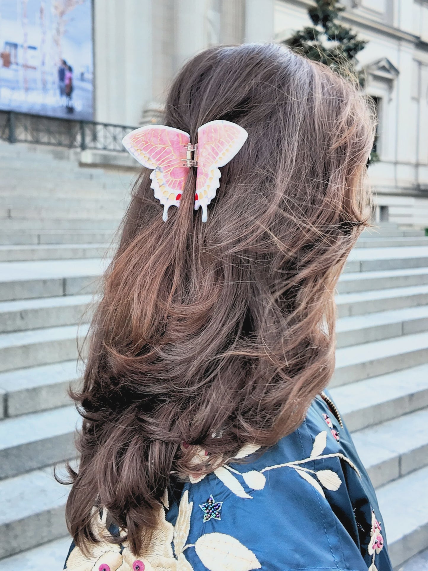 Pink Swallowtail Butterfly Hair Clip - Precious Sparkle