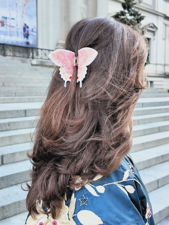 Pink Swallowtail Butterfly Hair Clip - Precious Sparkle