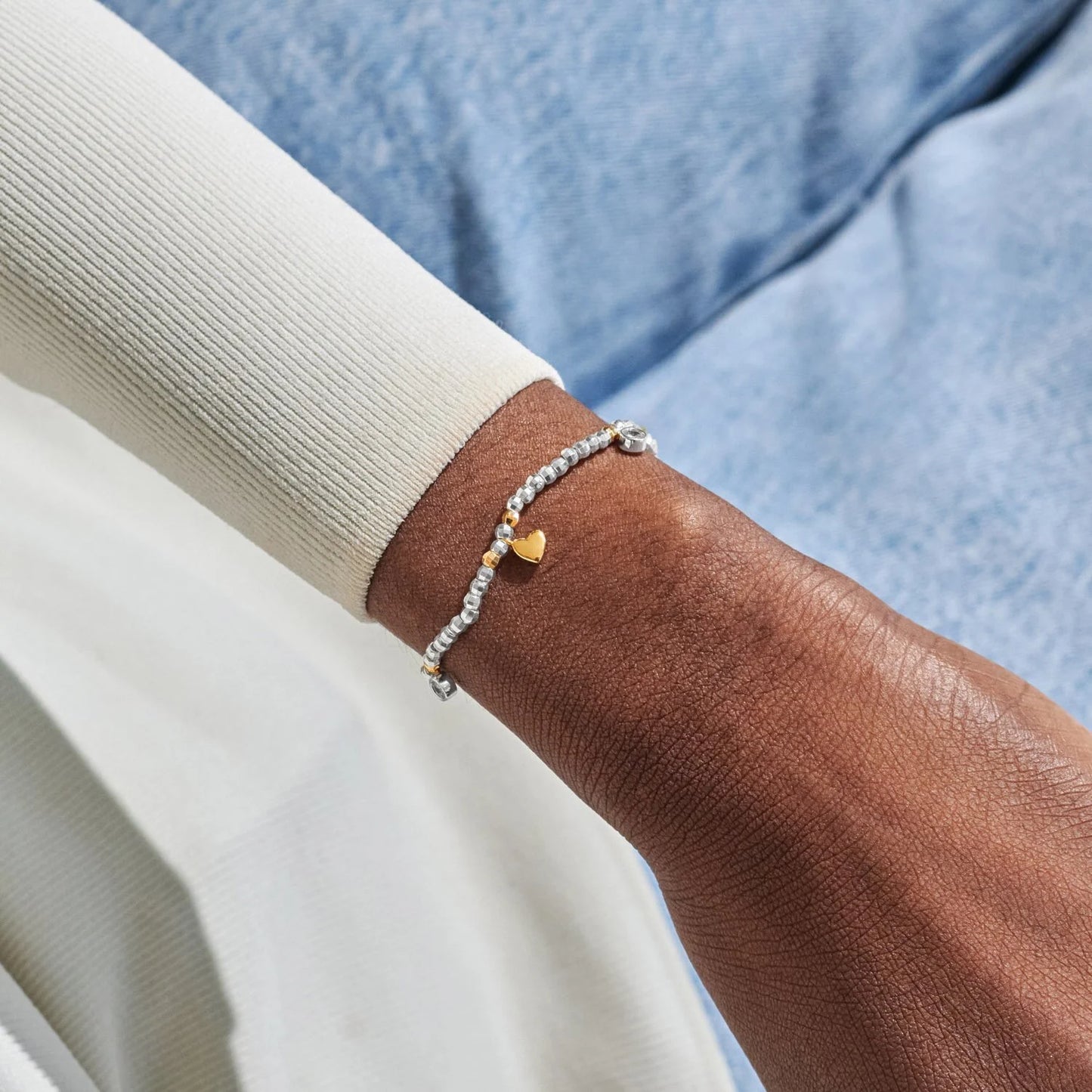 Joma Jewellery Sparkle Confetti A Little 'Heart Of Gold' Bracelet in Silver and Gold Plating - Precious Sparkle