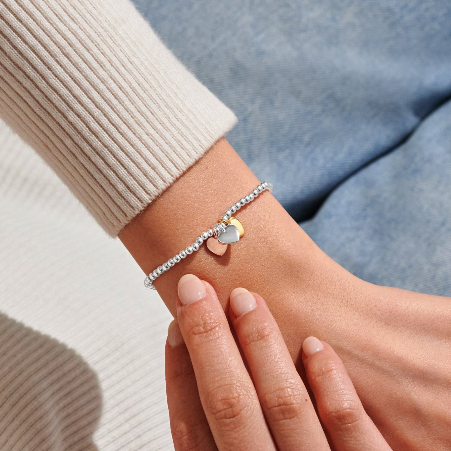 Joma Jewellery A Little Charmed Moments 'Friendship' Bracelet in Silver, Gold and Rose Gold Plating - Precious Sparkle