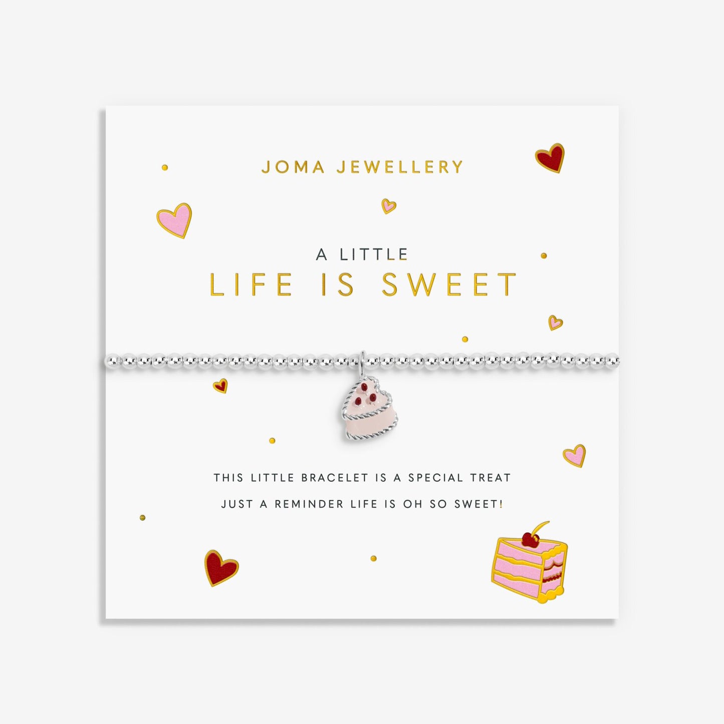 Joma Jewellery A Little Vibes 'Life Is Sweet' Bracelet in Silver Plating - Precious Sparkle